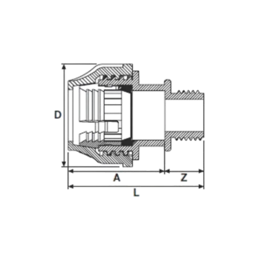 ADATTATORE COMPRESSIONE MASCHIO