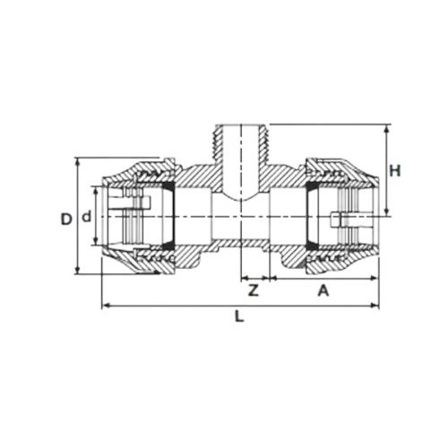 TEE MASCHIO PE COMPRESSIONE SERIE VERDE
