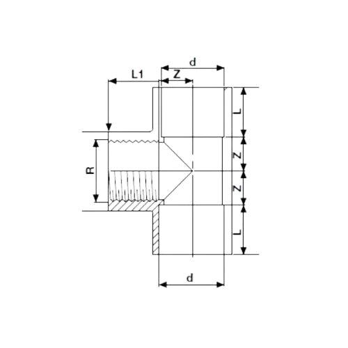 TEE PVC 1 LATO FILETTATO